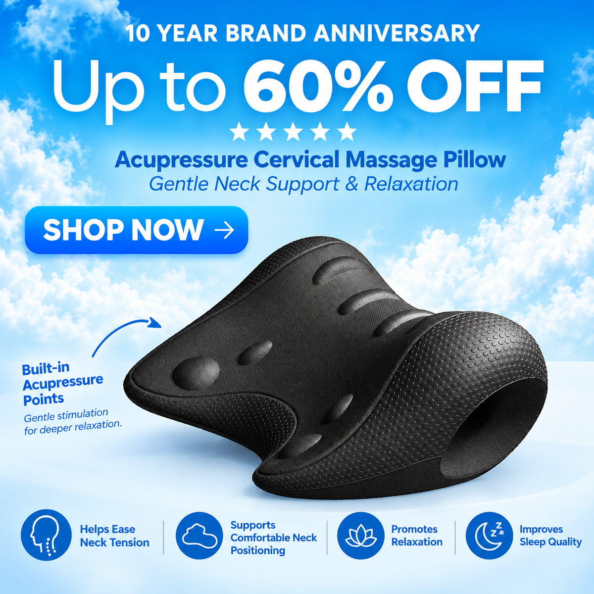 Acupressure Cervical Massage Pillow